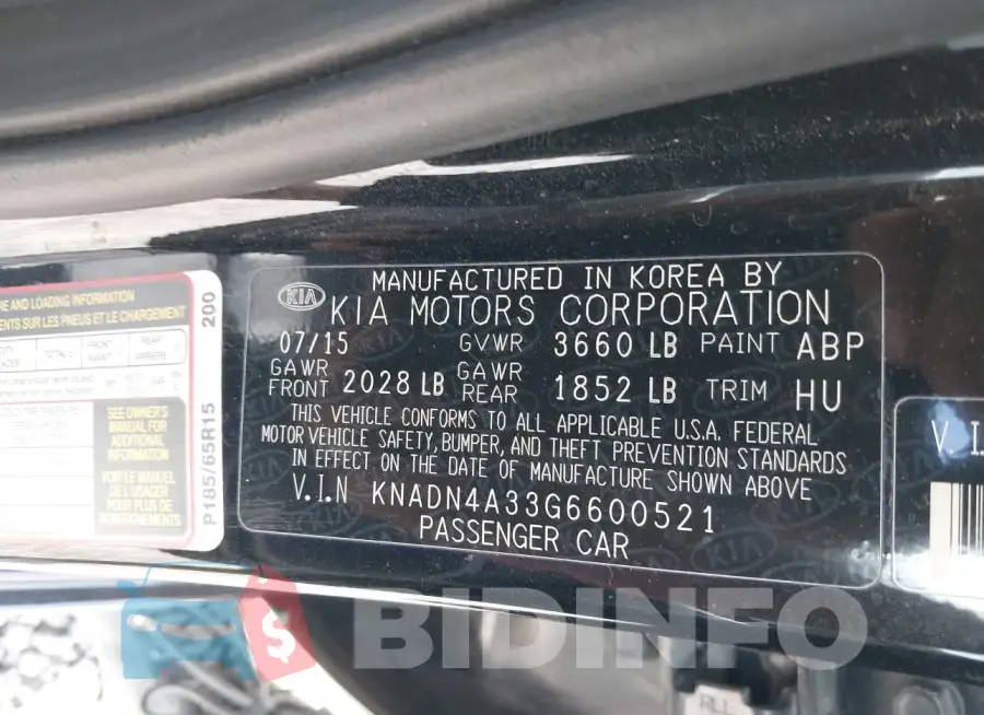 KNADN4A33G6600521 Photo# 9
