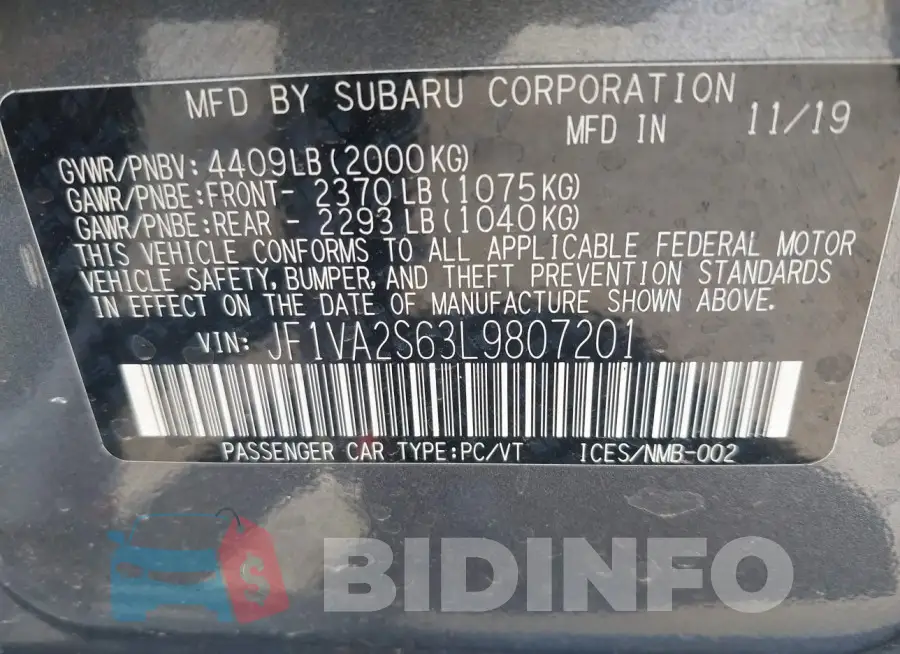 JF1VA2S63L9807201 Photo# 9