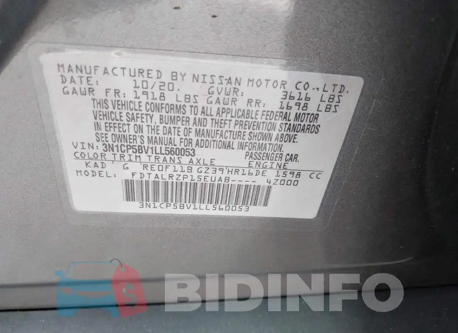 3N1CP5BV1LL560053 Photo# 9
