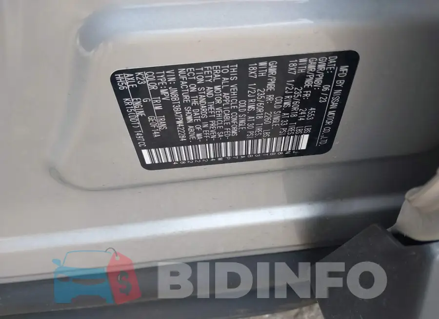 JN8BT3BA7PW422284 Photo# 9