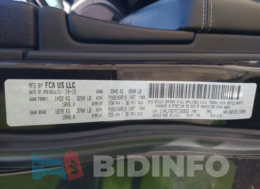 1C4RJFBG7FC162653 Photo# 9