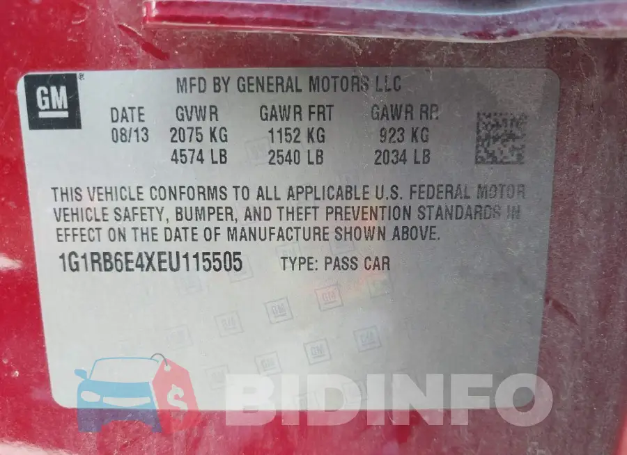 1G1RB6E4XEU115505 Photo# 9
