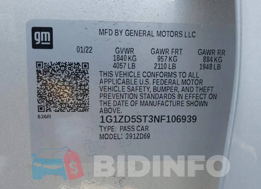 1G1ZD5ST3NF106939 Photo# 9