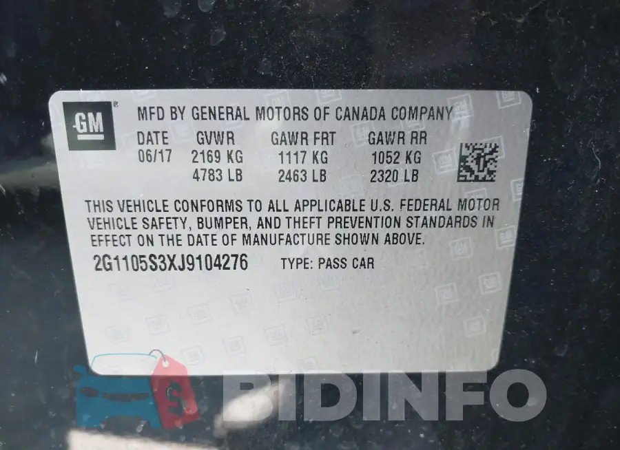 2G1105S3XJ9104276 Photo# 9