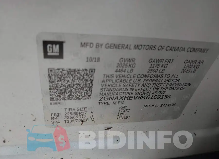 2GNAXHEV8K6169154 Photo# 9