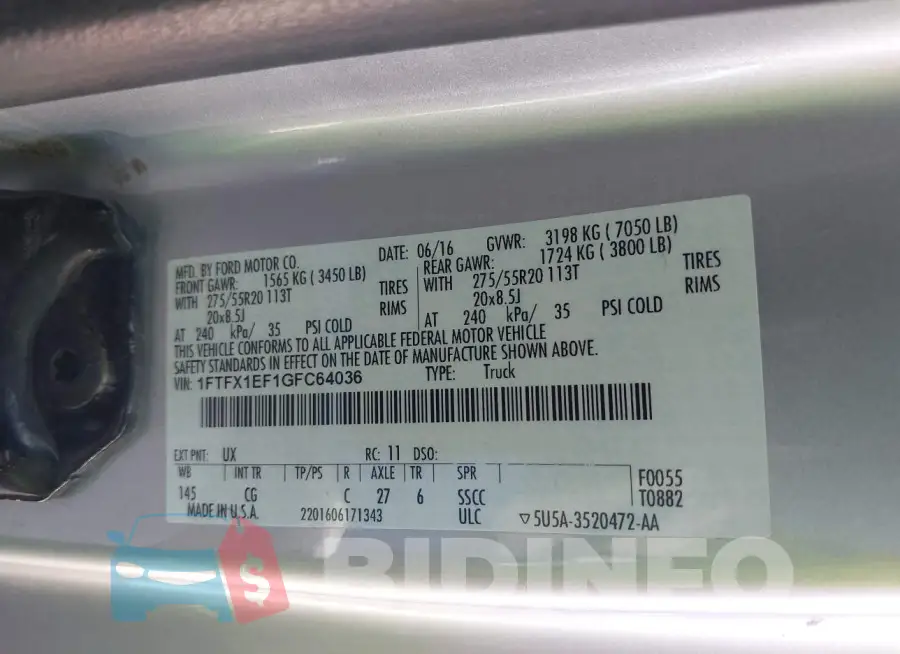 1FTFX1EF1GFC64036 Photo# 9