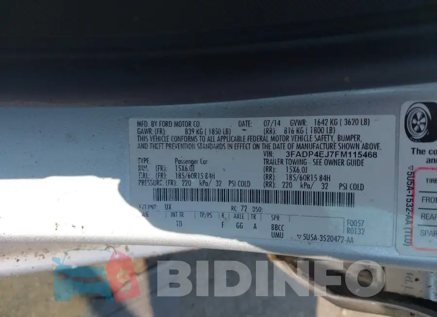 3FADP4EJ7FM115468 Photo# 9