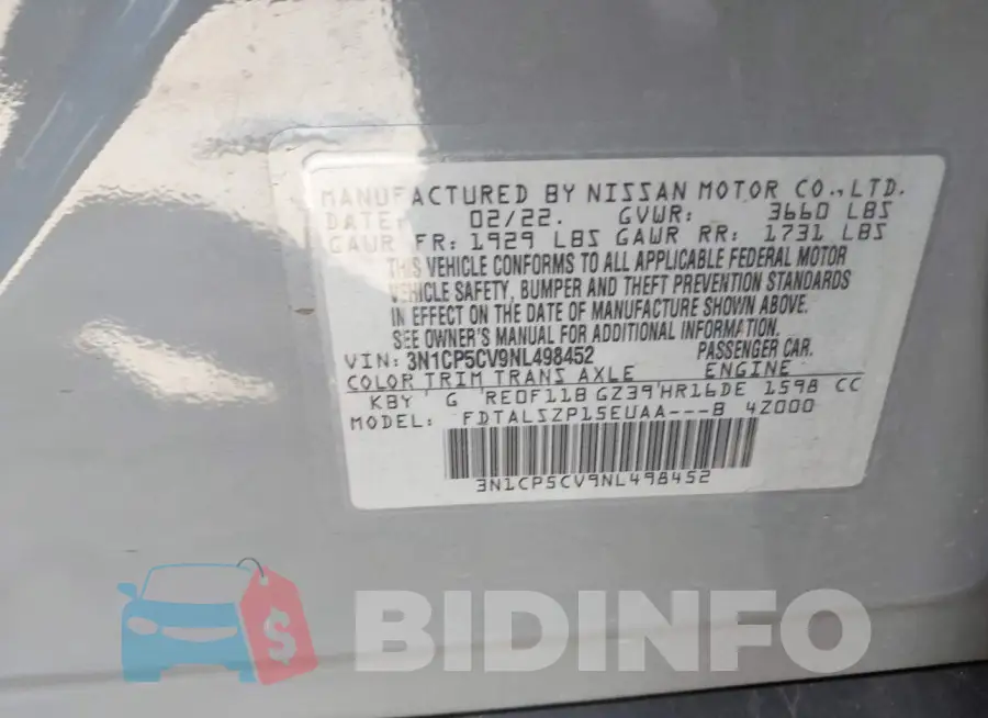 3N1CP5CV9NL498452 Photo# 9