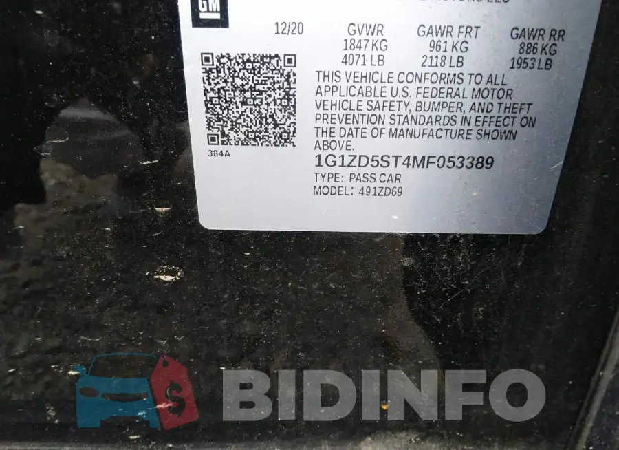 1G1ZD5ST4MF053389 Photo# 9