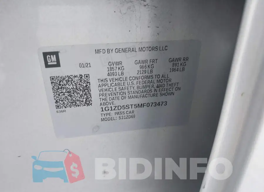 1G1ZD5ST5MF073473 Photo# 9