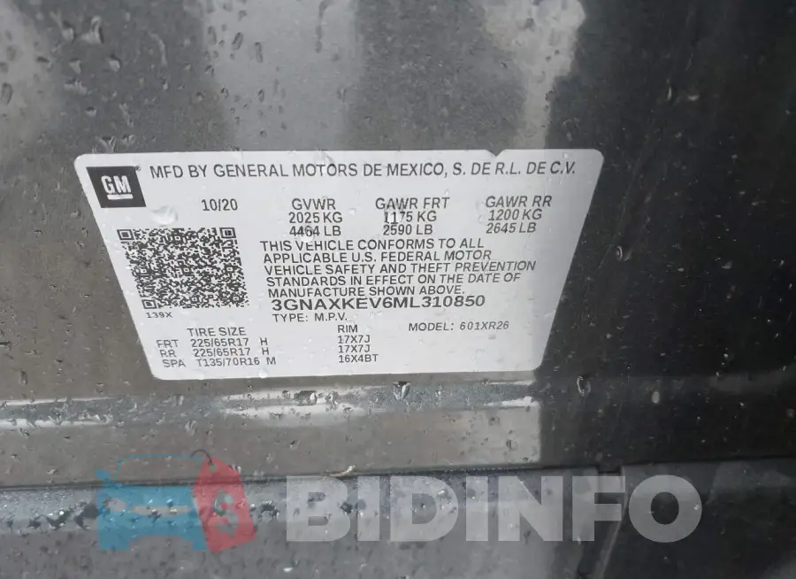3GNAXKEV6ML310850 Photo# 9