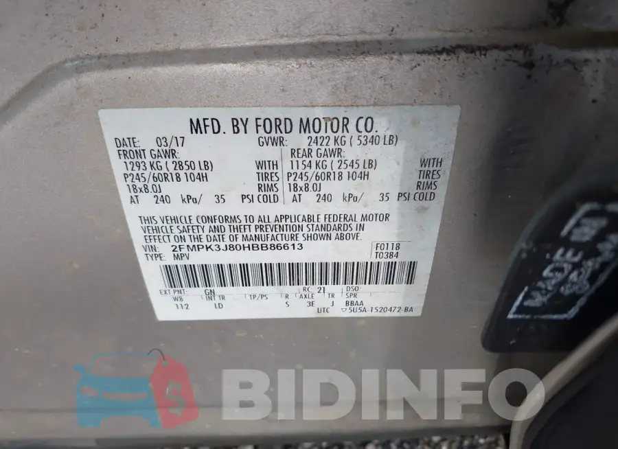 2FMPK3J80HBB86613 Photo# 9