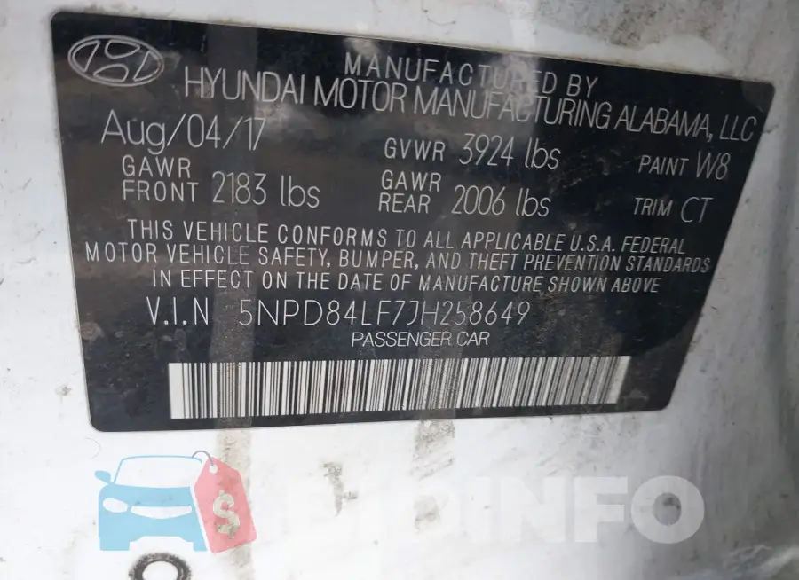 5NPD84LF7JH258649 Photo# 9