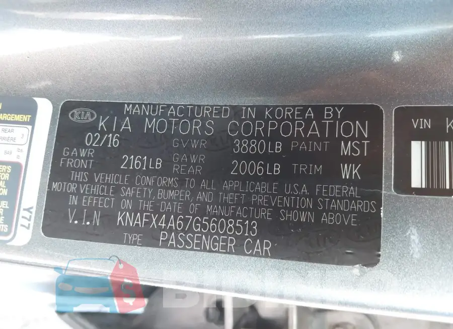 KNAFX4A67G5608513 Photo# 9