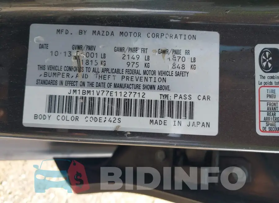 JM1BM1V77E1127712 Photo# 9