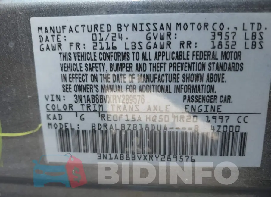 3N1AB8BVXRY289576 Photo# 9