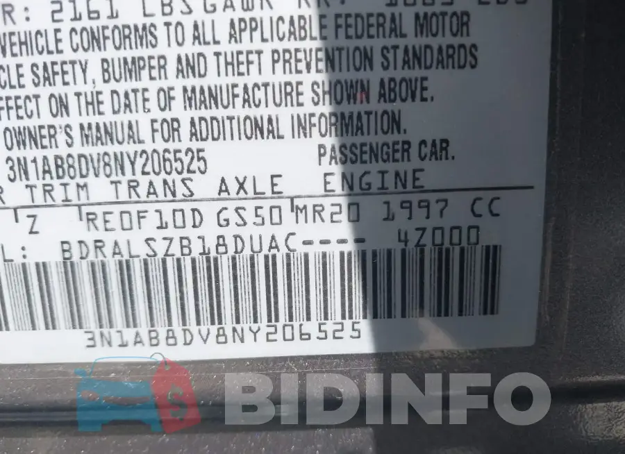 3N1AB8DV8NY206525 Photo# 9