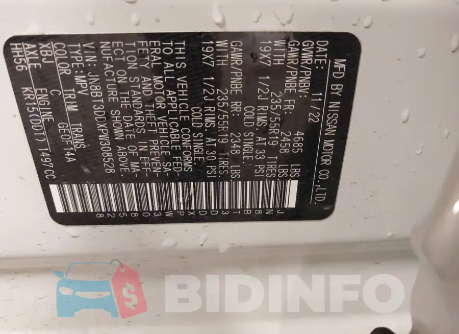 JN8BT3DDXPW308528 Photo# 9