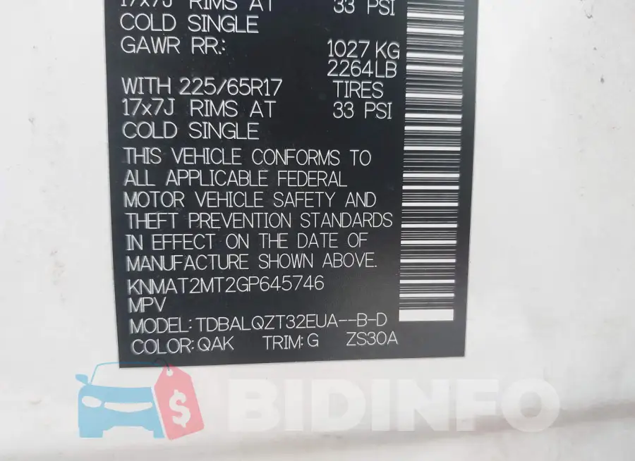 KNMAT2MT2GP645746 Photo# 9