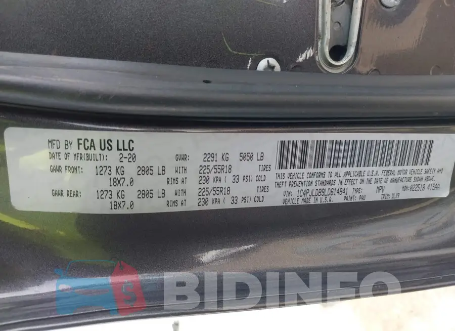 1C4PJLDB9LD614941 Photo# 9
