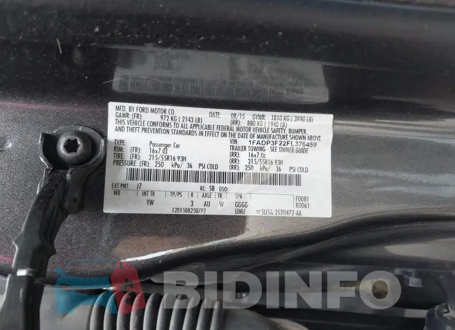 1FADP3F22FL376459 Photo# 9