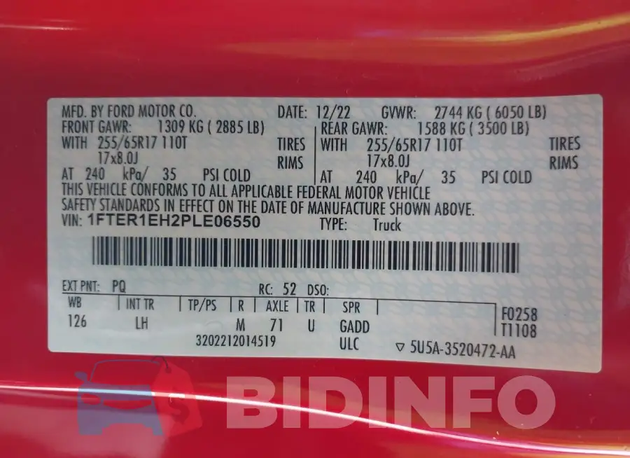 1FTER1EH2PLE06550 Photo# 9