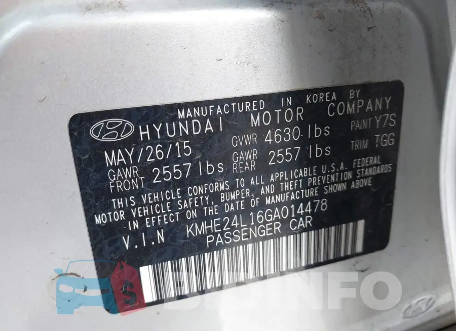 KMHE24L16GA014478 Photo# 9