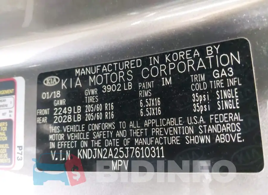 KNDJN2A25J7610311 Photo# 9