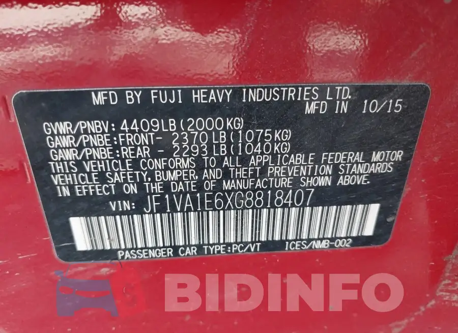 JF1VA1E6XG8818407 Photo# 9