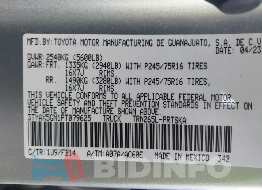 3TYAX5GN1PT079625 Photo# 9