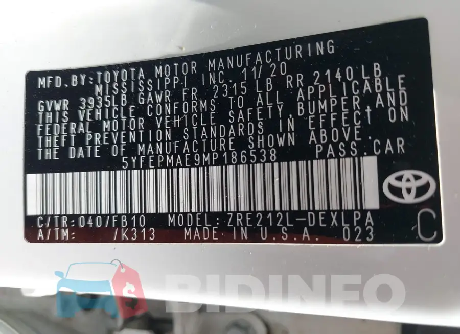 5YFEPMAE9MP186538 Photo# 9