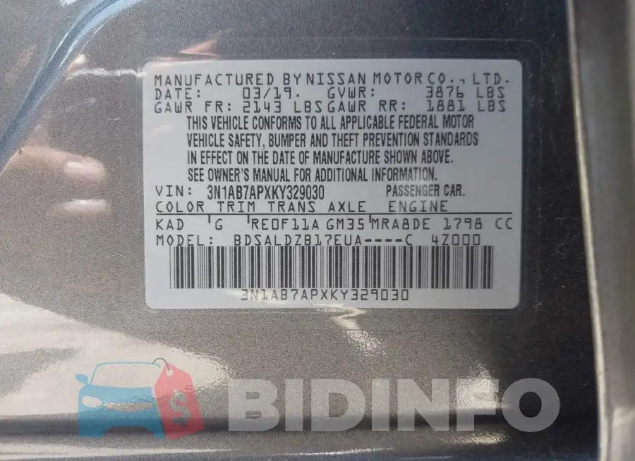 3N1AB7APXKY329030 Photo# 9