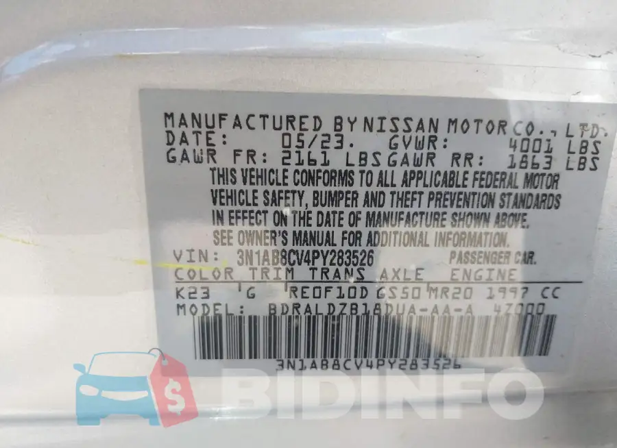 3N1AB8CV4PY283526 Photo# 9