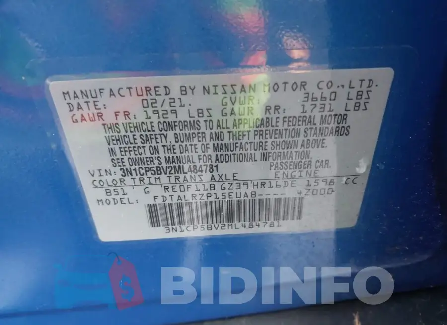 3N1CP5BV2ML484781 Photo# 9