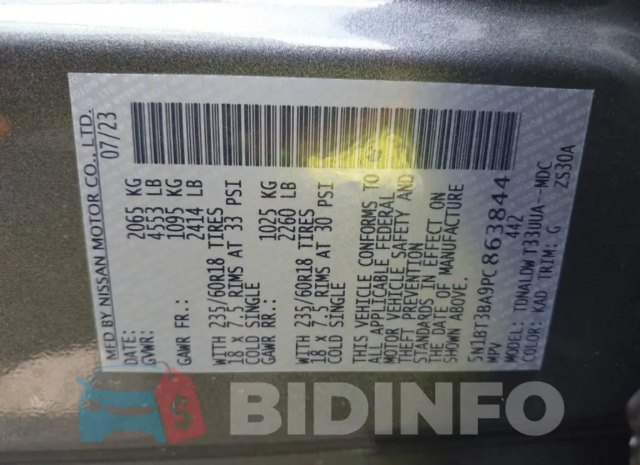 5N1BT3BA9PC863844 Photo# 9