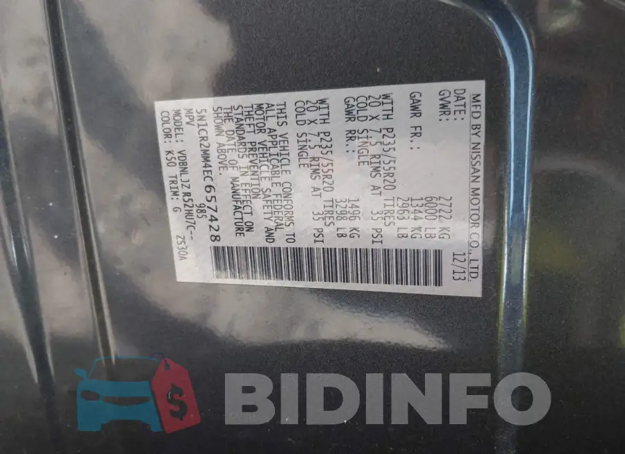 5N1CR2MM4EC657428 Photo# 9