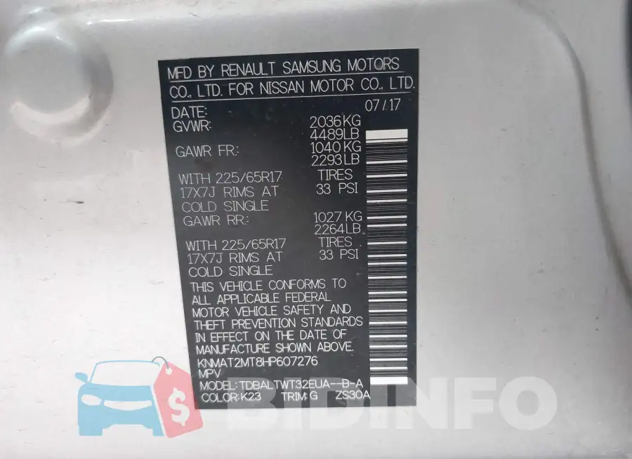 KNMAT2MT8HP607276 Photo# 9