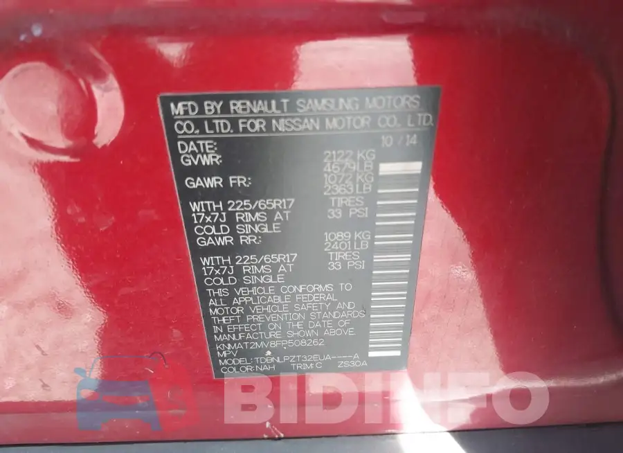 KNMAT2MV8FP508262 Photo# 9