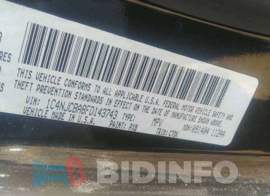 1C4NJCBA8FD143743 Photo# 9