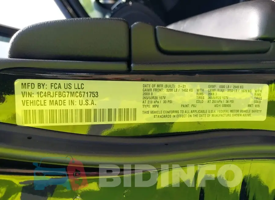 1C4RJFBG7MC671753 Photo# 9