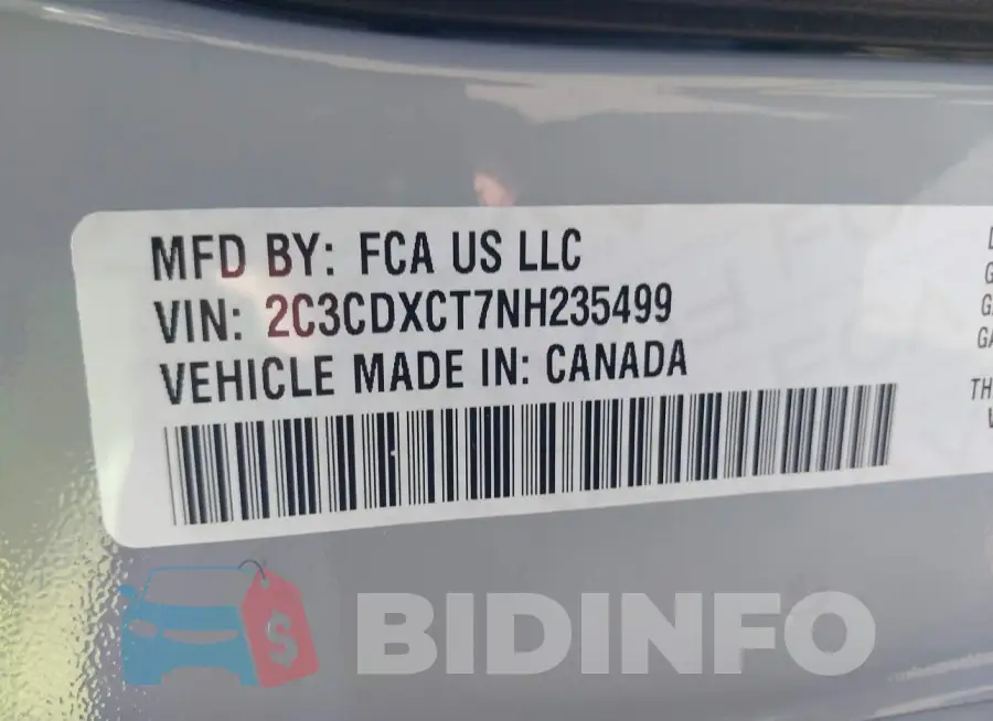 2C3CDXCT7NH235499 Photo# 9