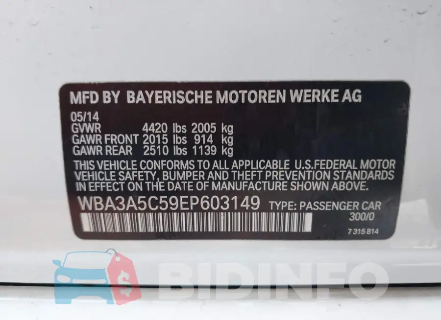 WBA3A5C59EP603149 Photo# 9