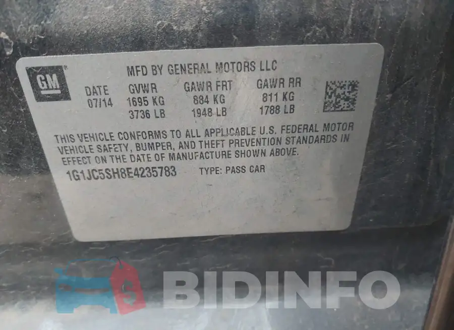 1G1JC5SH8E4235783 Photo# 9
