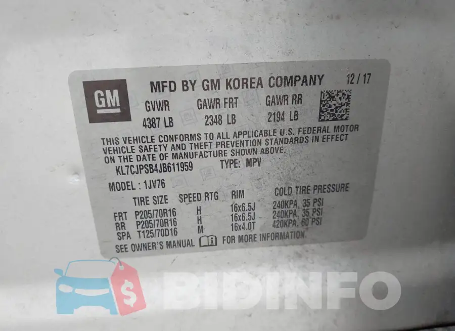 KL7CJPSB4JB611959 Photo# 9