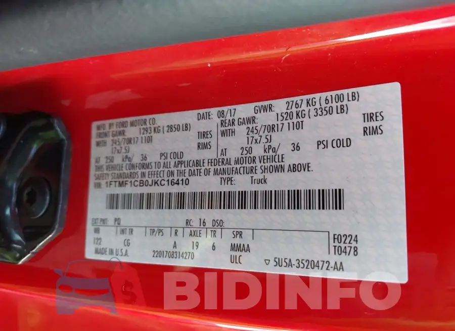 1FTMF1CB0JKC16410 Photo# 9