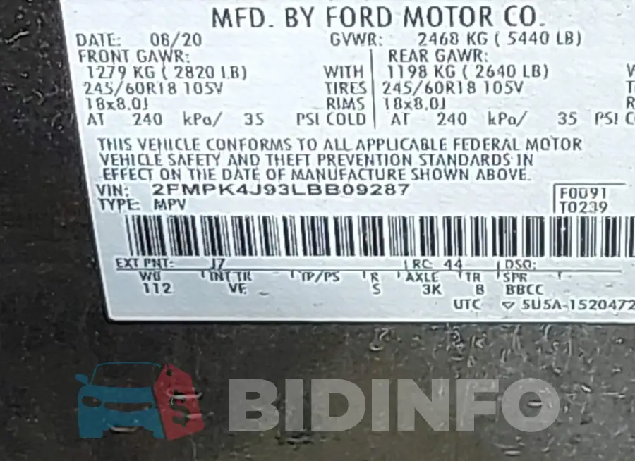 2FMPK4J93LBB09287 Photo# 9