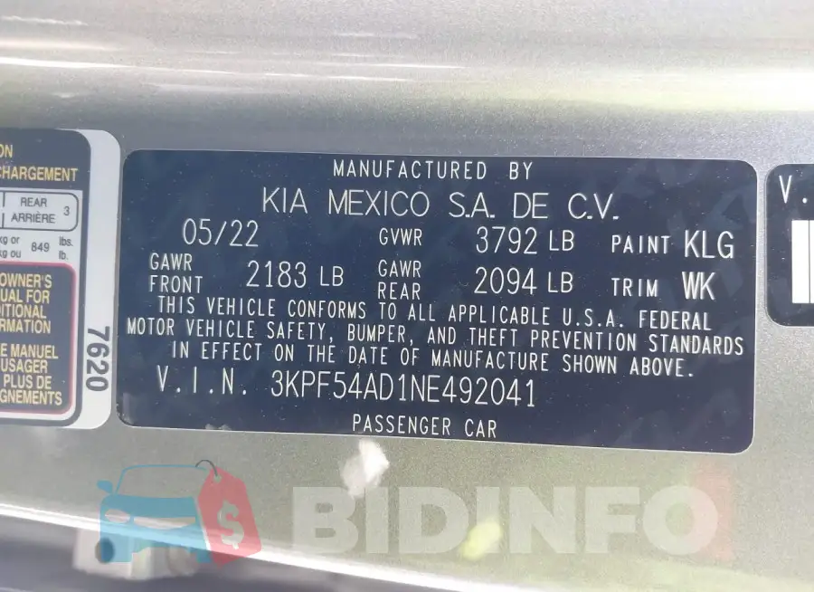 3KPF54AD1NE492041 Photo# 9