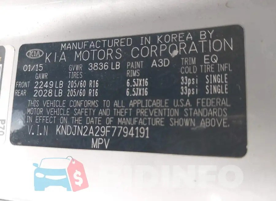 KNDJN2A29F7794191 Photo# 9