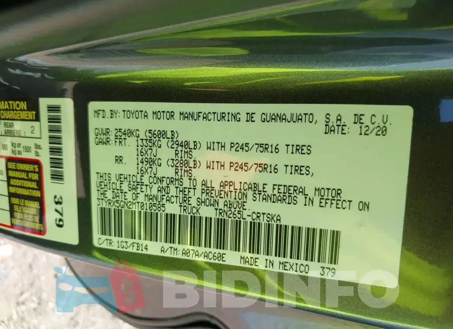 3TYRX5GN2MT010585 Photo# 9