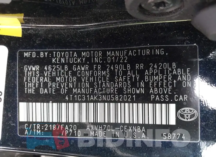 4T1C31AK3NU582021 Photo# 9